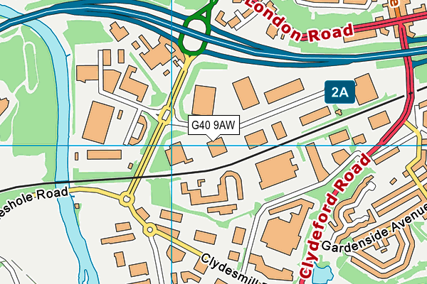 G40 9AW map - OS VectorMap District (Ordnance Survey)