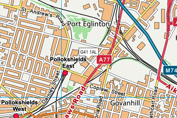 G41 1AL map - OS VectorMap District (Ordnance Survey)