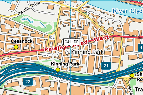 G41 1DP map - OS VectorMap District (Ordnance Survey)