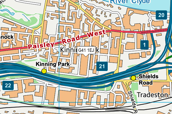 G41 1EJ map - OS VectorMap District (Ordnance Survey)