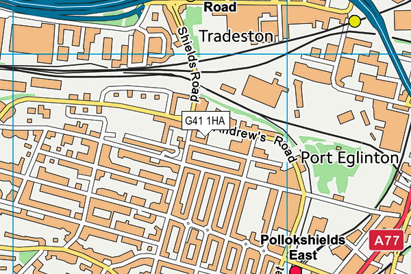 G41 1HA map - OS VectorMap District (Ordnance Survey)