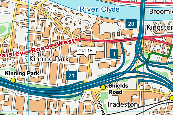 G41 1HJ map - OS VectorMap District (Ordnance Survey)