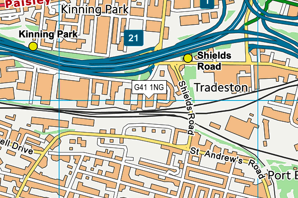 G41 1NG map - OS VectorMap District (Ordnance Survey)