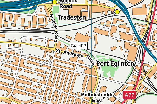 G41 1PP map - OS VectorMap District (Ordnance Survey)