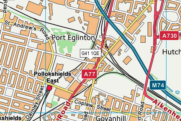 G41 1QE map - OS VectorMap District (Ordnance Survey)