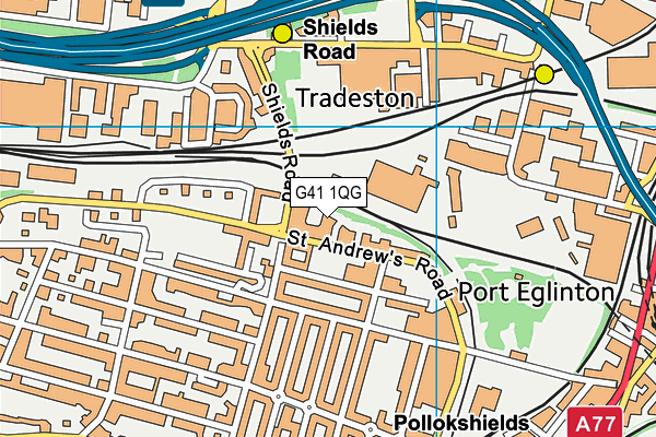 G41 1QG map - OS VectorMap District (Ordnance Survey)