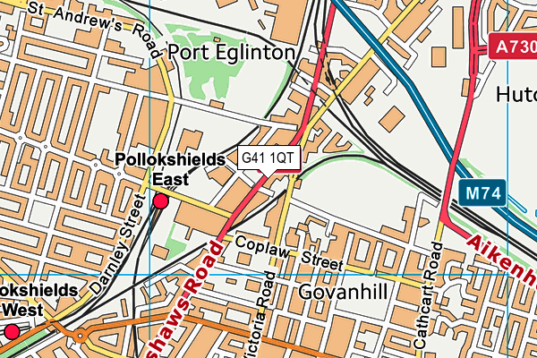 G41 1QT map - OS VectorMap District (Ordnance Survey)