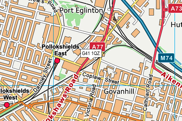 G41 1QZ map - OS VectorMap District (Ordnance Survey)