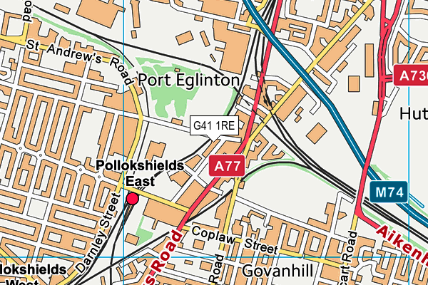 G41 1RE map - OS VectorMap District (Ordnance Survey)