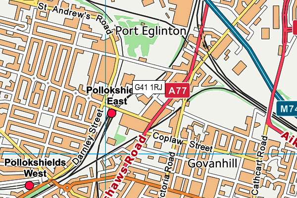 G41 1RJ map - OS VectorMap District (Ordnance Survey)