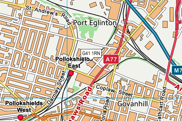 G41 1RN map - OS VectorMap District (Ordnance Survey)