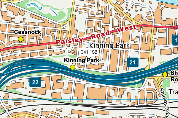 G41 1SB map - OS VectorMap District (Ordnance Survey)