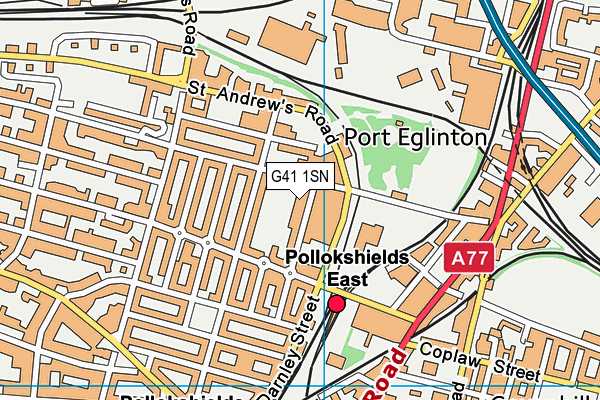 G41 1SN map - OS VectorMap District (Ordnance Survey)