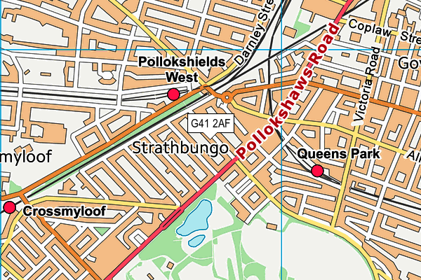 G41 2AF map - OS VectorMap District (Ordnance Survey)