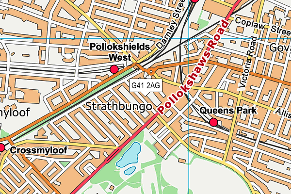 G41 2AG map - OS VectorMap District (Ordnance Survey)