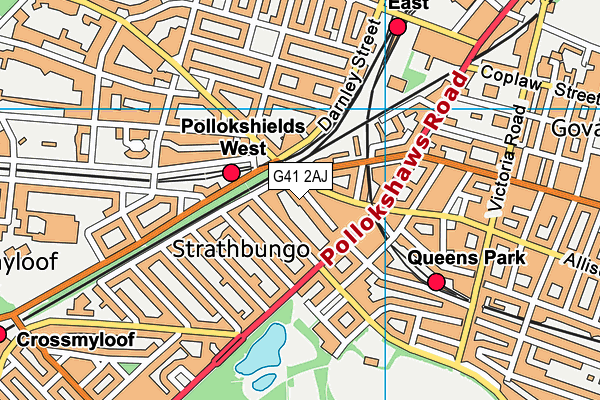 G41 2AJ map - OS VectorMap District (Ordnance Survey)