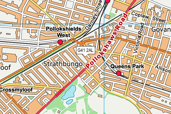 G41 2AL map - OS VectorMap District (Ordnance Survey)