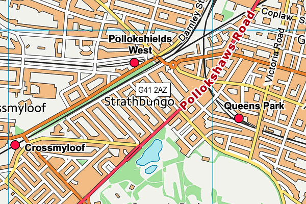 G41 2AZ map - OS VectorMap District (Ordnance Survey)