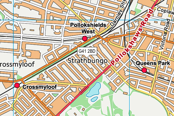 G41 2BD map - OS VectorMap District (Ordnance Survey)