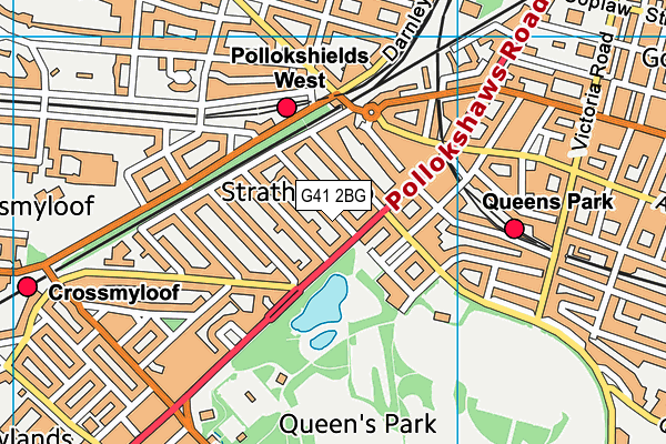 G41 2BG map - OS VectorMap District (Ordnance Survey)