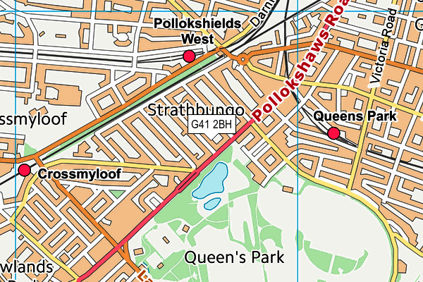 G41 2BH map - OS VectorMap District (Ordnance Survey)