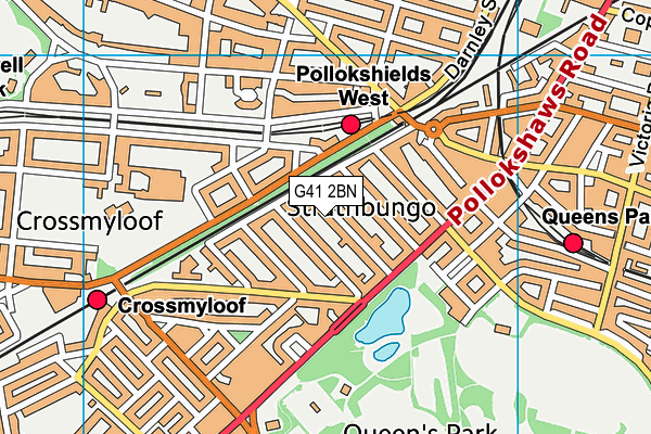 G41 2BN map - OS VectorMap District (Ordnance Survey)