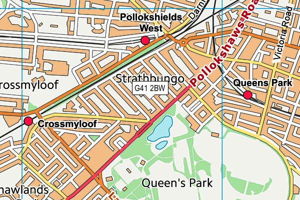 G41 2BW map - OS VectorMap District (Ordnance Survey)