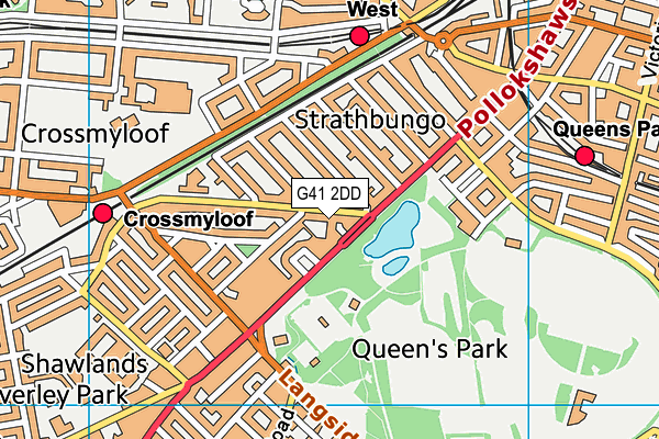 G41 2DD map - OS VectorMap District (Ordnance Survey)