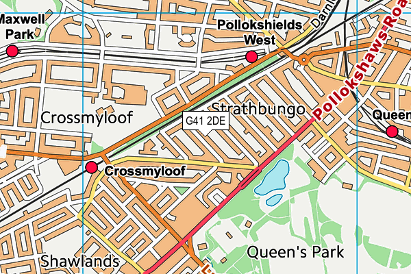 G41 2DE map - OS VectorMap District (Ordnance Survey)