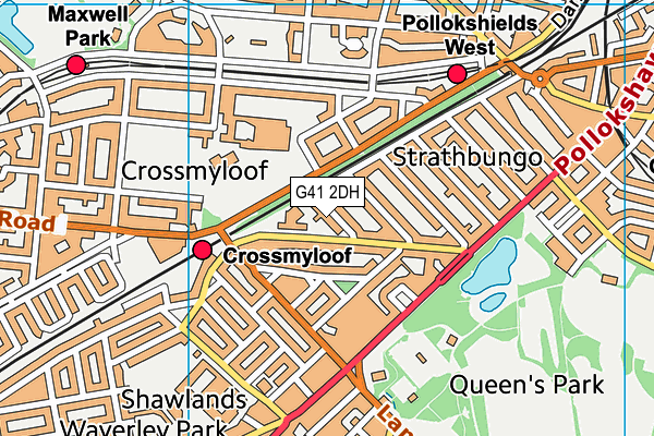 G41 2DH map - OS VectorMap District (Ordnance Survey)