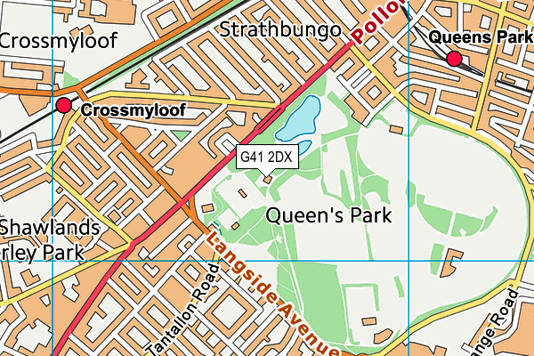 G41 2DX map - OS VectorMap District (Ordnance Survey)