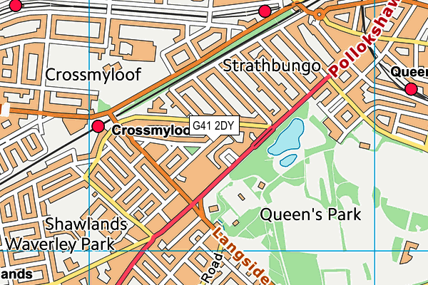 G41 2DY map - OS VectorMap District (Ordnance Survey)