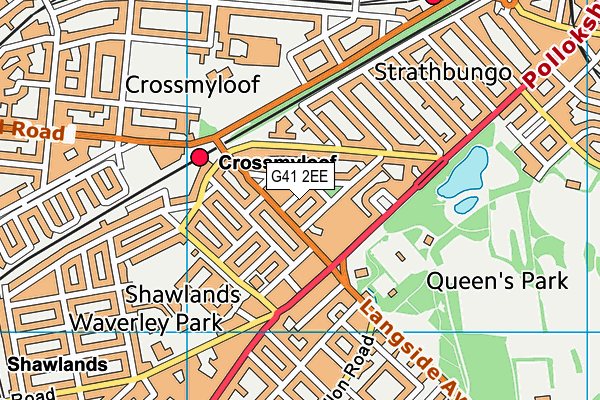 G41 2EE map - OS VectorMap District (Ordnance Survey)