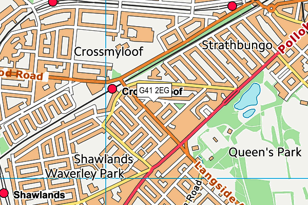 G41 2EG map - OS VectorMap District (Ordnance Survey)