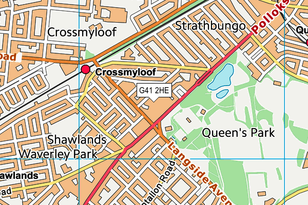 G41 2HE map - OS VectorMap District (Ordnance Survey)