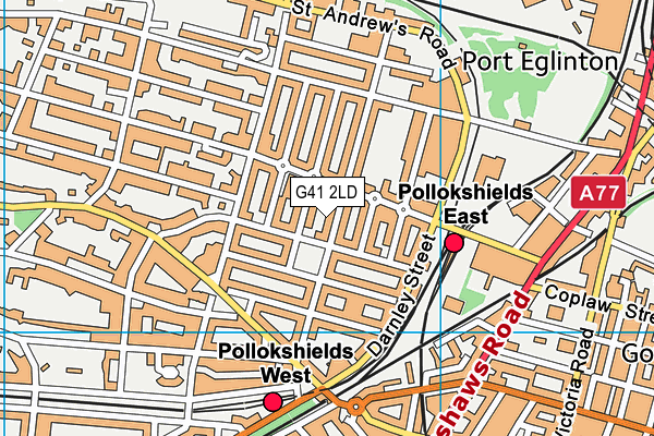 G41 2LD map - OS VectorMap District (Ordnance Survey)