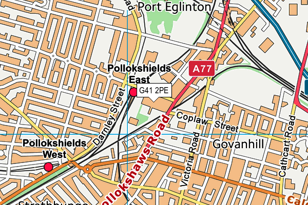 G41 2PE map - OS VectorMap District (Ordnance Survey)