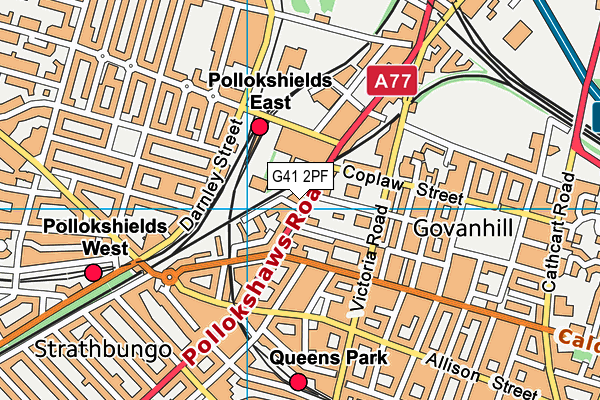 G41 2PF map - OS VectorMap District (Ordnance Survey)