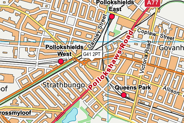 G41 2PT map - OS VectorMap District (Ordnance Survey)