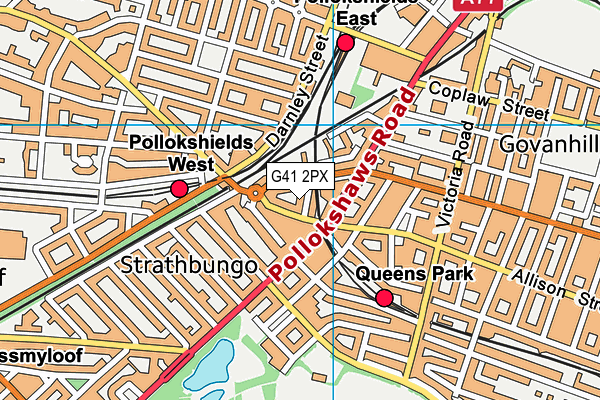 G41 2PX map - OS VectorMap District (Ordnance Survey)
