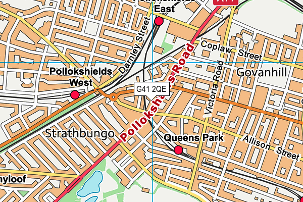 G41 2QE map - OS VectorMap District (Ordnance Survey)