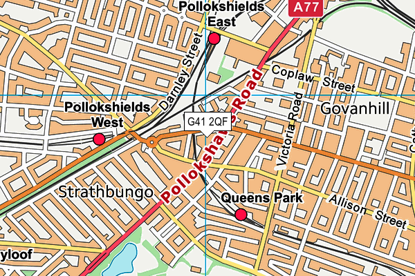 G41 2QF map - OS VectorMap District (Ordnance Survey)