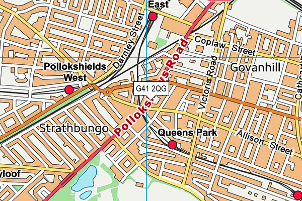 G41 2QG map - OS VectorMap District (Ordnance Survey)