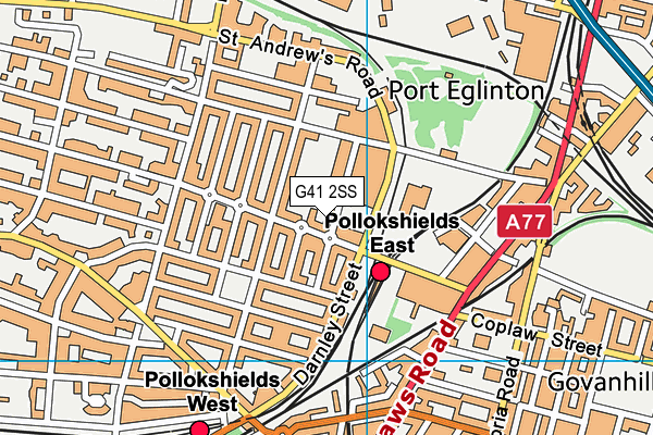 G41 2SS map - OS VectorMap District (Ordnance Survey)