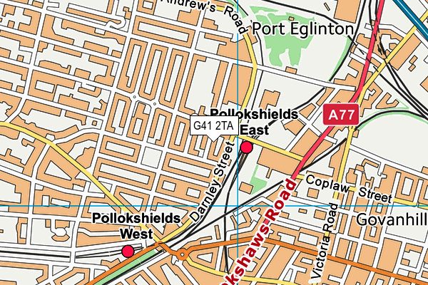 G41 2TA map - OS VectorMap District (Ordnance Survey)