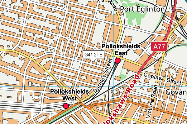 G41 2TE map - OS VectorMap District (Ordnance Survey)