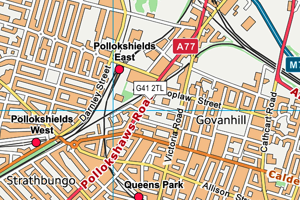 G41 2TL map - OS VectorMap District (Ordnance Survey)