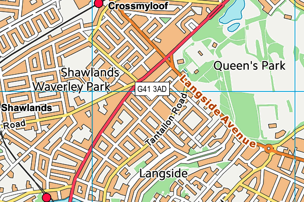 G41 3AD map - OS VectorMap District (Ordnance Survey)