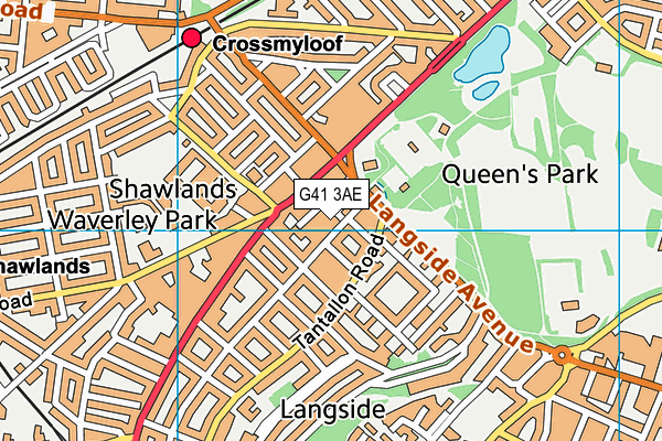 G41 3AE map - OS VectorMap District (Ordnance Survey)