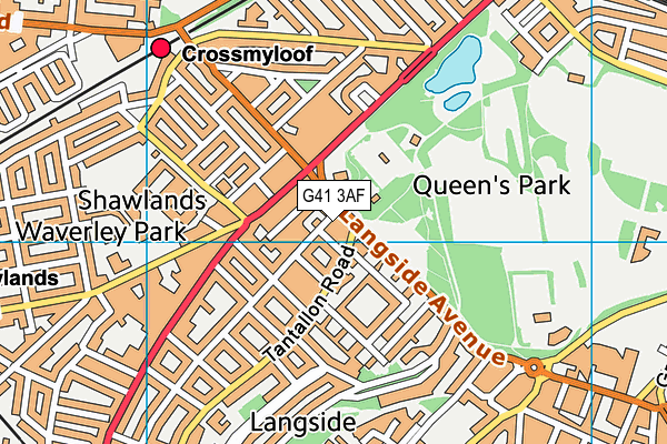 G41 3AF map - OS VectorMap District (Ordnance Survey)